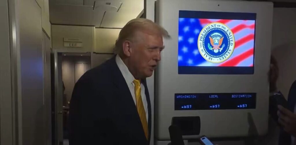 President Trump aboard Air Force One