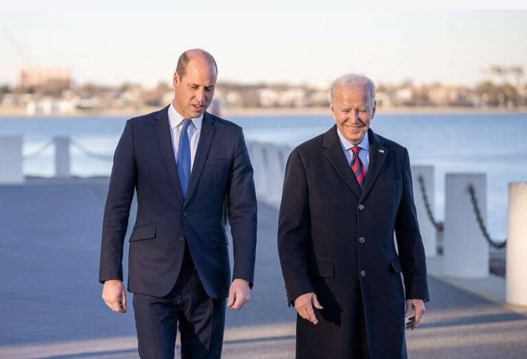 Prince William walking with Joe Biden