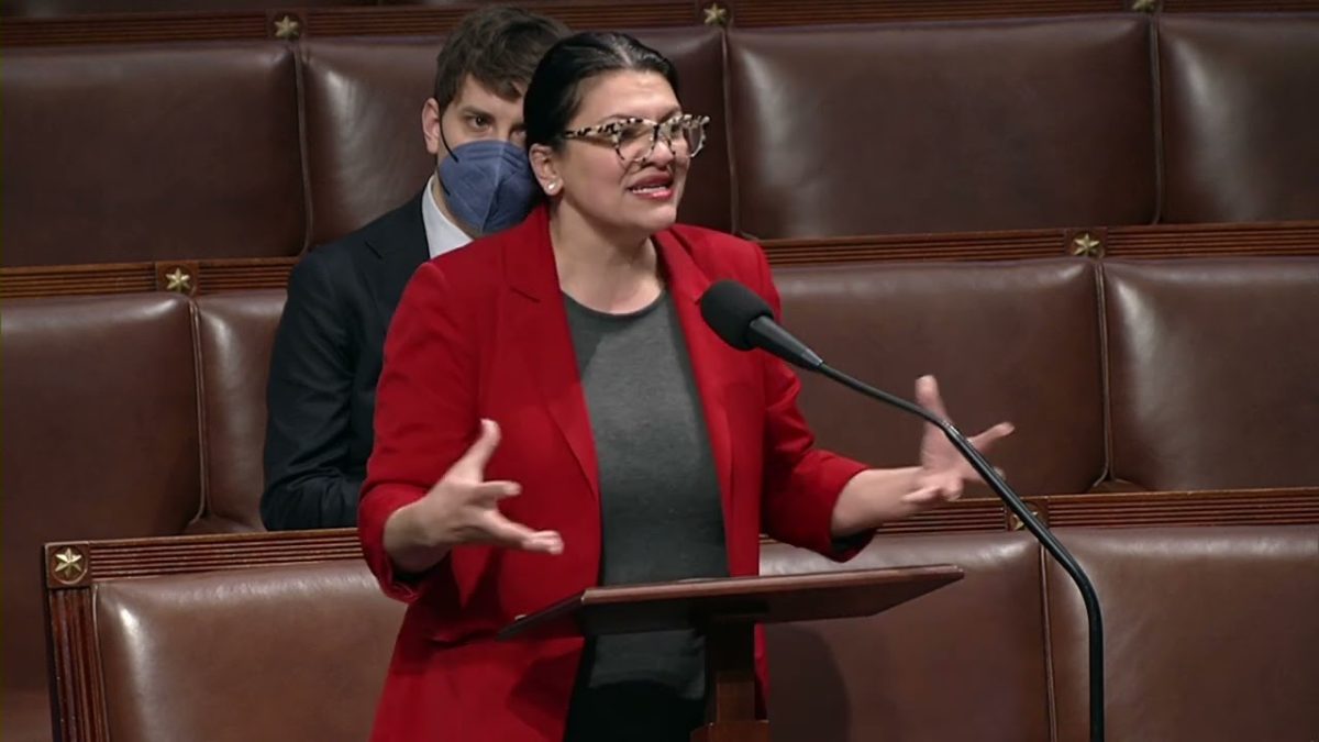 Rashida Tlaib speaking to the House Representatives