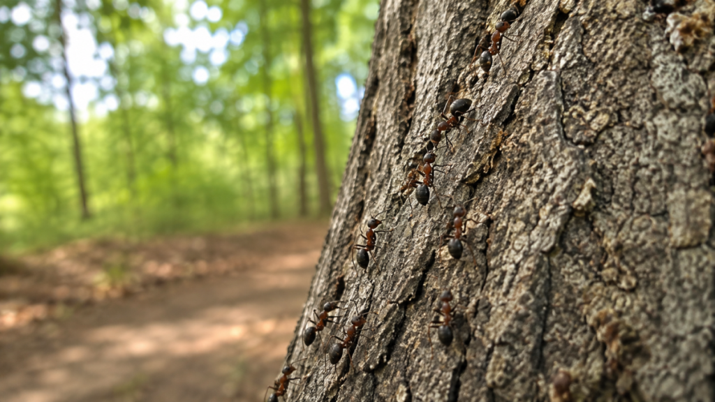 ants on tree