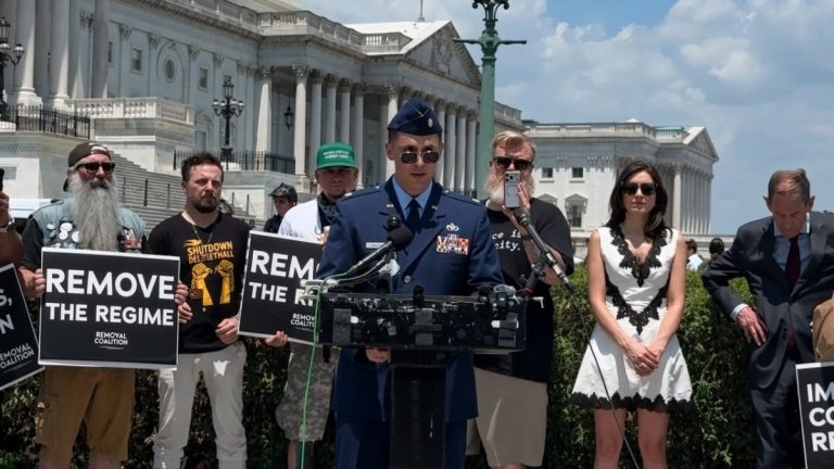 Man wearing Air Force uniform speaking
