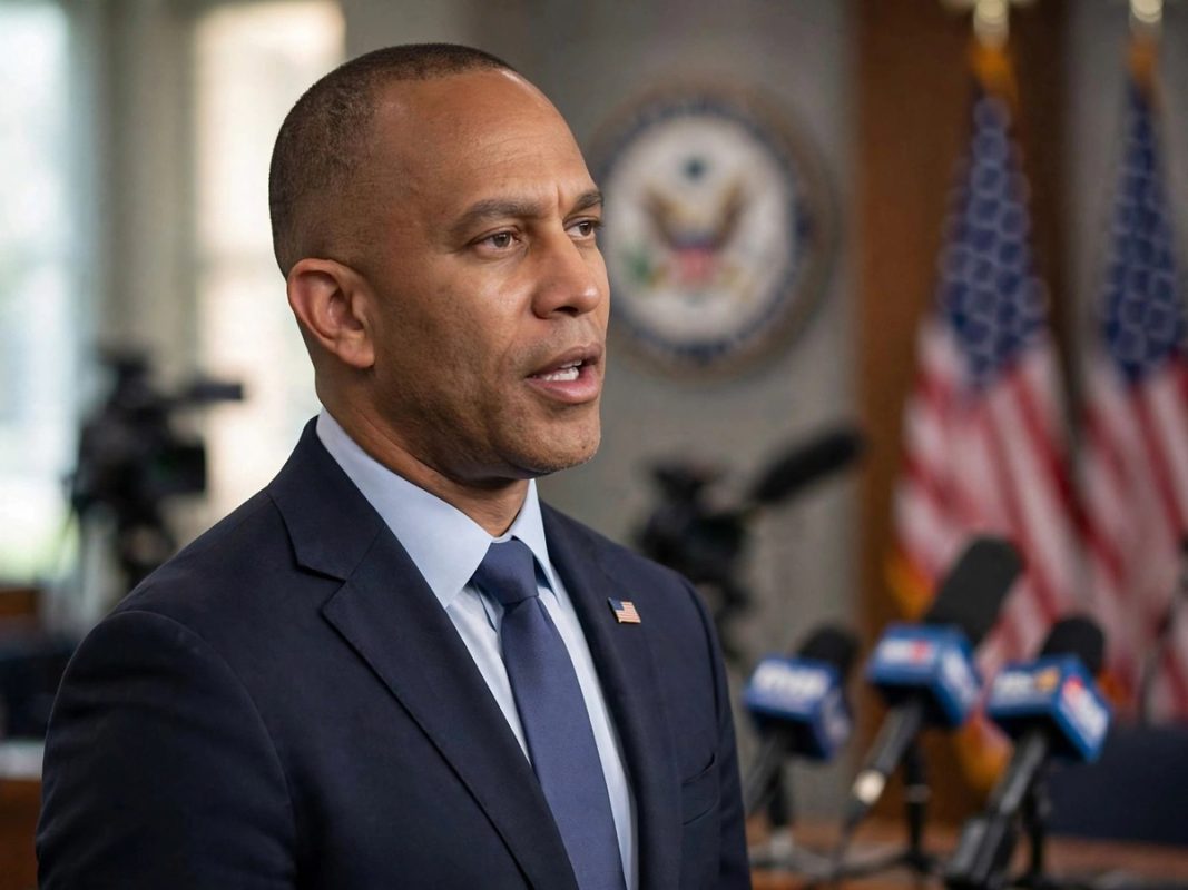 Hakeem Jeffries speaks during a CNN interview about the 2026 midterm elections